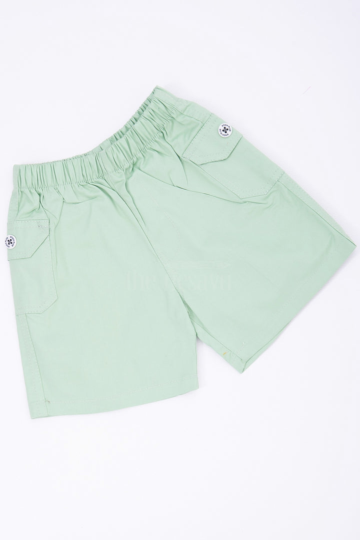 The Nesavu Boys Shorts Pista Green Boys Cotton Shorts with Elastic Waist Nesavu The Nesavu Pista Green Boys Cotton Shorts - Elastic Waist & Stylish Comfort