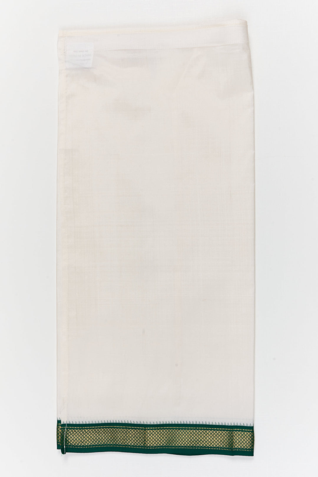 The Nesavu Pure Silk Vesti Premium Silk Vesti for Boys for Weddings and Festive Functions Nesavu 20 (3Y) / White / Pure Silk D067D-20 Nesavu premium pattu vesti for boys in pure silk for weddings, temple functions and cultural events