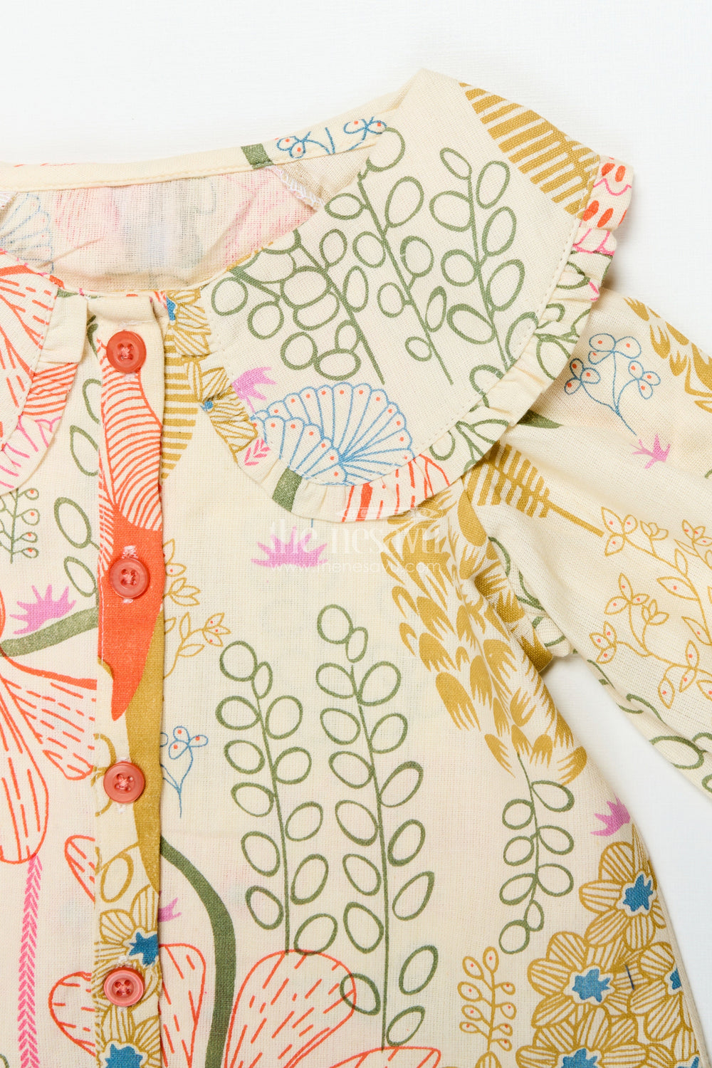 The Nesavu Girls Co-Ord Sets Printed Girls Co-Ord Set with Crop Top and Skirt for Day Outings Nesavu Nesavu girls digital printed cotton co-ord set skirt top perfect summer holidays fun days out