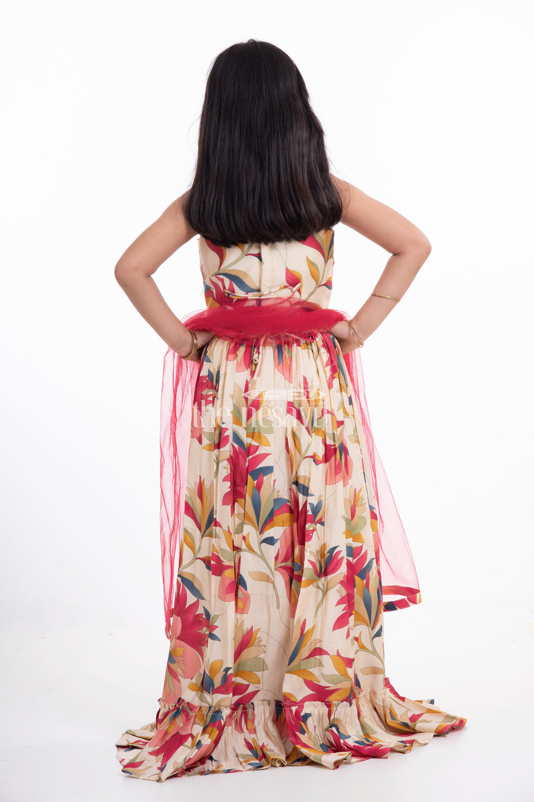 The Nesavu Girls Lehenga Choli Printed Modal Silk Casual Lehenga Choli for Girls Nesavu Printed Modal Silk Casual Lehenga Choli for Girls - Soft & Stylish | The Nesavu