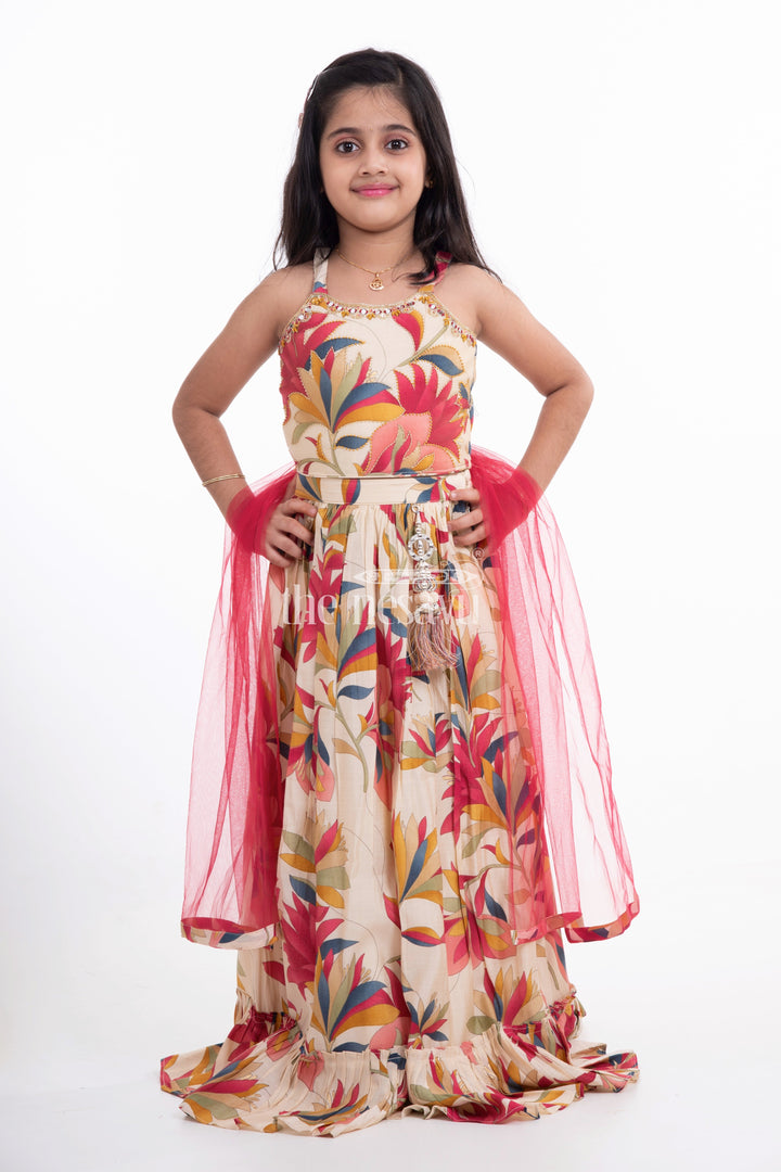 The Nesavu Girls Lehenga Choli Printed Modal Silk Casual Lehenga Choli for Girls Nesavu Printed Modal Silk Casual Lehenga Choli for Girls - Soft & Stylish | The Nesavu