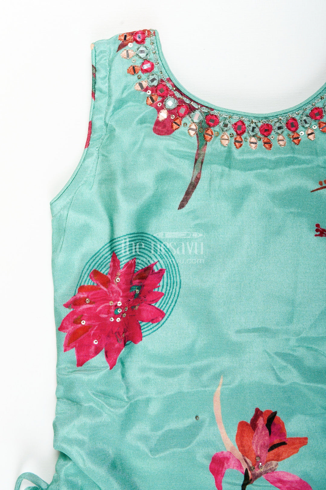 The Nesavu Girls Sharara / Plazo Set Printed Muslin Plazo Set for Girls Ideal for Casual Festive Wear Nesavu Nesavu girls floral printed muslin plazo set  ideal casual ethnic outings festive moments