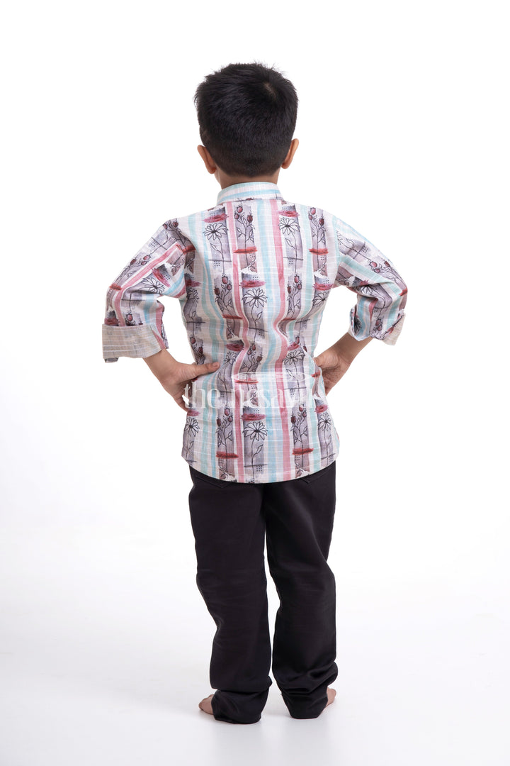 The Nesavu Baby Casual Sets Printed Shirts and Pants for Boys - Designer Full Kurtha Shirt with Matching Cotton Pant Nesavu