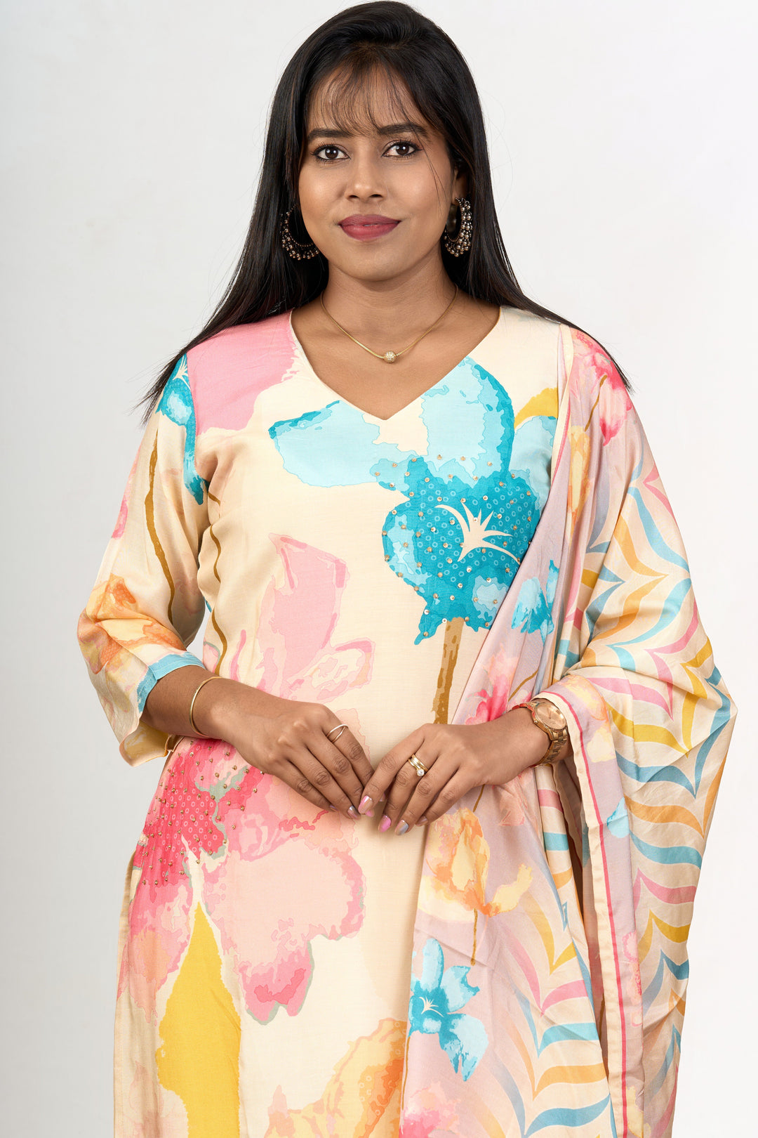 The Nesavu Womens Straight Suit Sets Pure Cotton Kurta Sets with Dupatta in Multicolor Prints for Women’S Comfortable Wear Nesavu Pure Cotton Multicolor Kurta Sets Printed Dupatta Womens Comfortable Summer Wear | The Nesavu