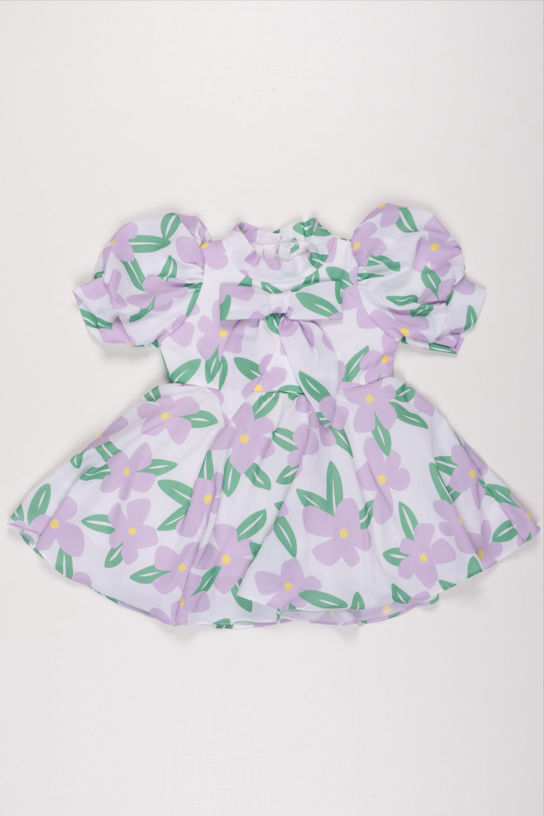 The Nesavu Girls Fancy Frock Purple Blossom Frock with Sparkling Brooch for Girls Nesavu 16 (1Y) / Purple GFC1186C-16 Girls Lavender Floral Frock | Cheerful Spring Dress with Brooch | The Nesavu