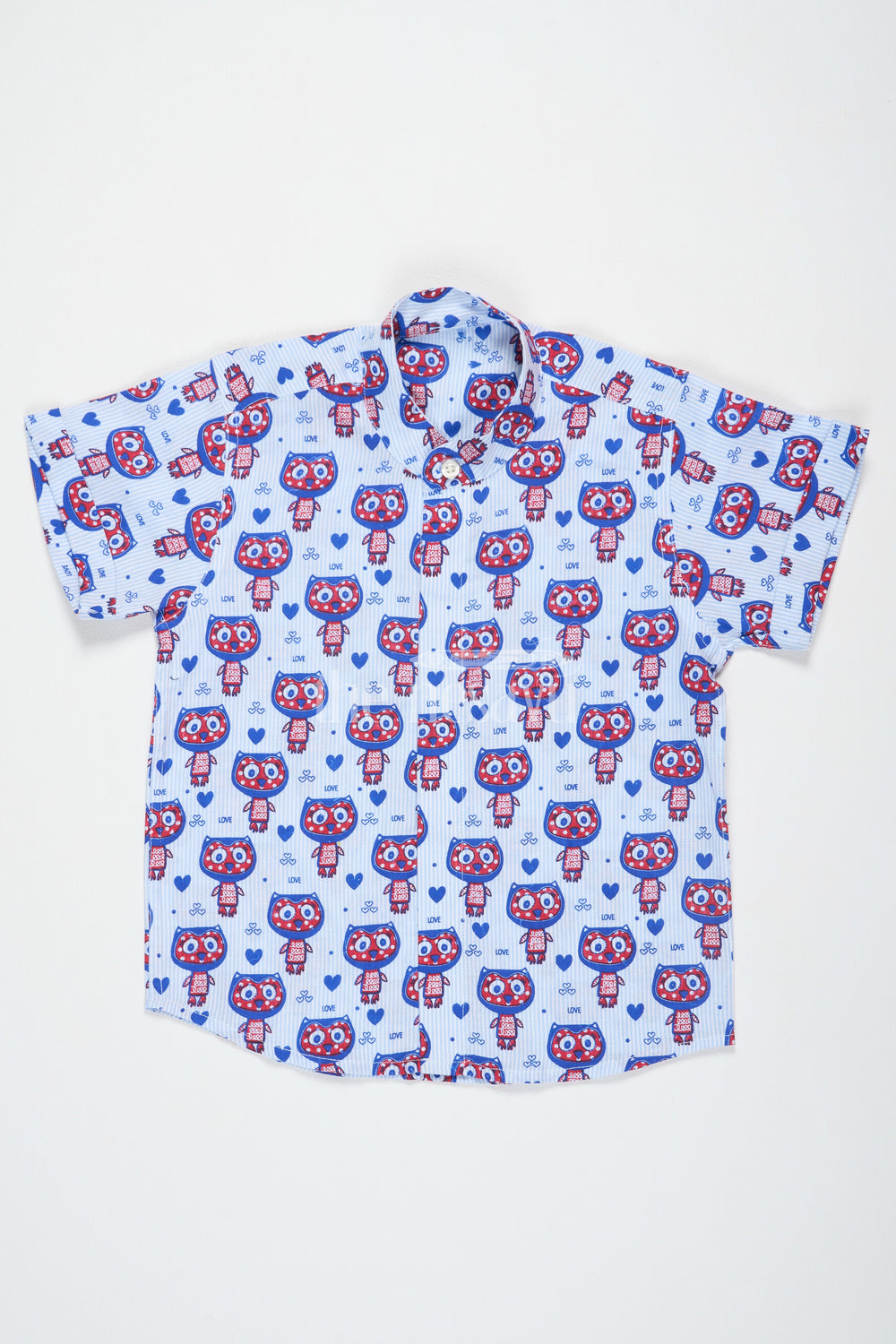 The Nesavu Boys Cotton Shirt Purple Boys Cotton Shirt with Owl Print Half Sleeves Fun and Comfortable Casual Wear Nesavu 16 (1Y) / Purple BS198A-16 Purple Owl Print Boys Cotton Shirt Nesavu Fun Half Sleeves Comfortable Casual Wear