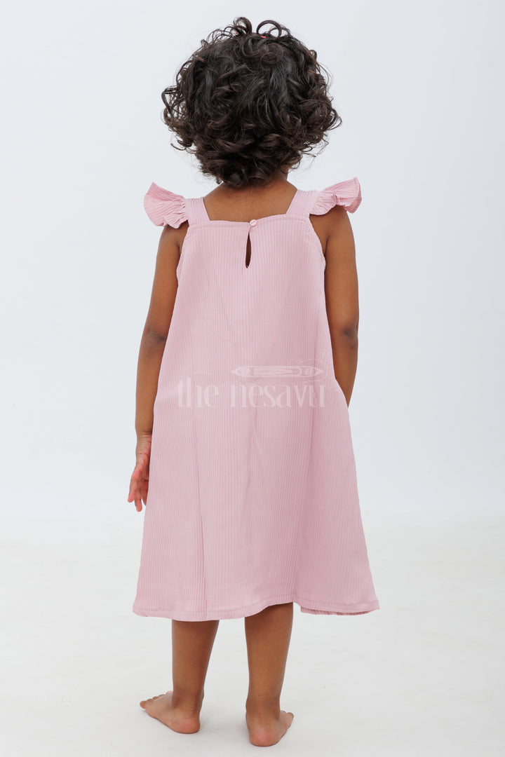 The Nesavu Baby Fancy Frock Purple Cotton Blend Frock with Button Front and Cap Sleeves Nesavu Purple Cotton Blend Frock with Button Front and Cap Sleeves - Nesavu