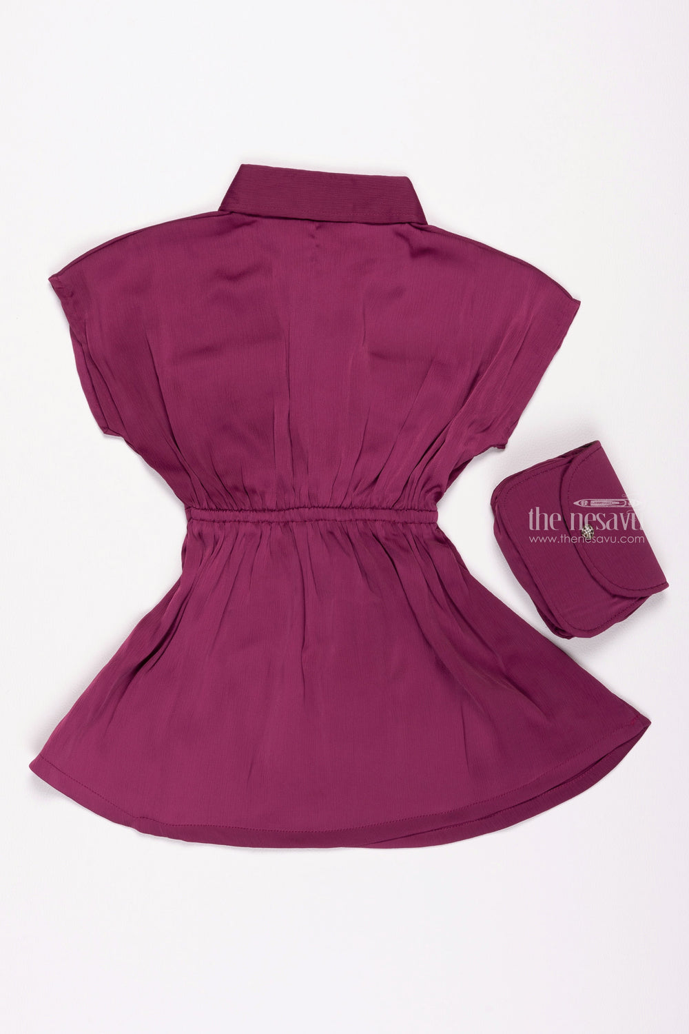 The Nesavu Girls Fancy Frock Purple Passion: Cut-Away Collared Organza Frock for Girls Nesavu Discover Chic Cotton Frocks for Girls | Stylish & Comfortable Designs | The Nesavu