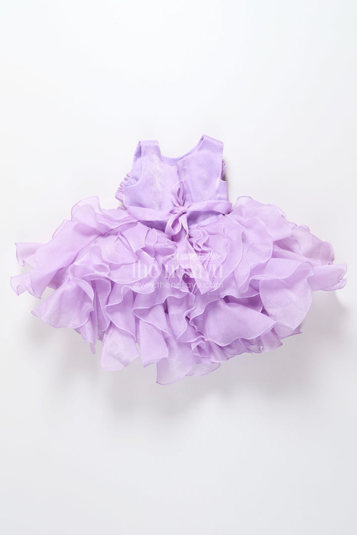 The Nesavu Girls Fancy Party Frock Purple Shimmer Georgette Layered Frock for Girls Birthday Parties Nesavu Nesavu purple shimmer georgette party frock girls birthdays special occasions