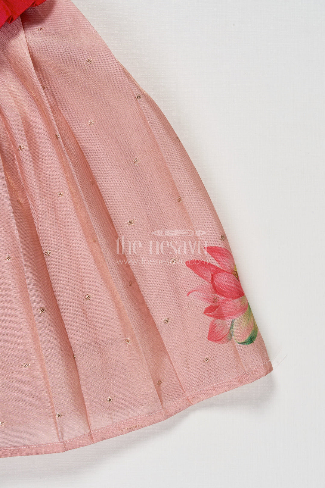The Nesavu Silk Frock Raw Silk Yoke Frock for Baby Girls for Weddings and Milestone Events Nesavu Nesavu baby girl raw silk yoke frock with semi banaras skirt for weddings and family celebrations