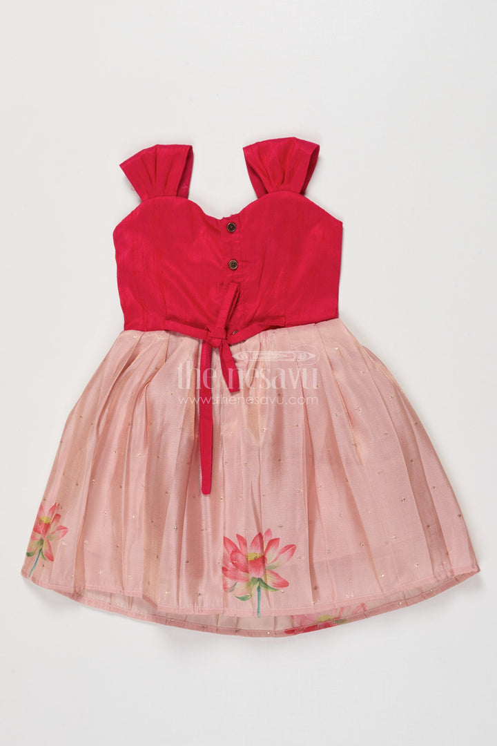 The Nesavu Silk Frock Raw Silk Yoke Frock for Baby Girls for Weddings and Milestone Events Nesavu Nesavu baby girl raw silk yoke frock with semi banaras skirt for weddings and family celebrations