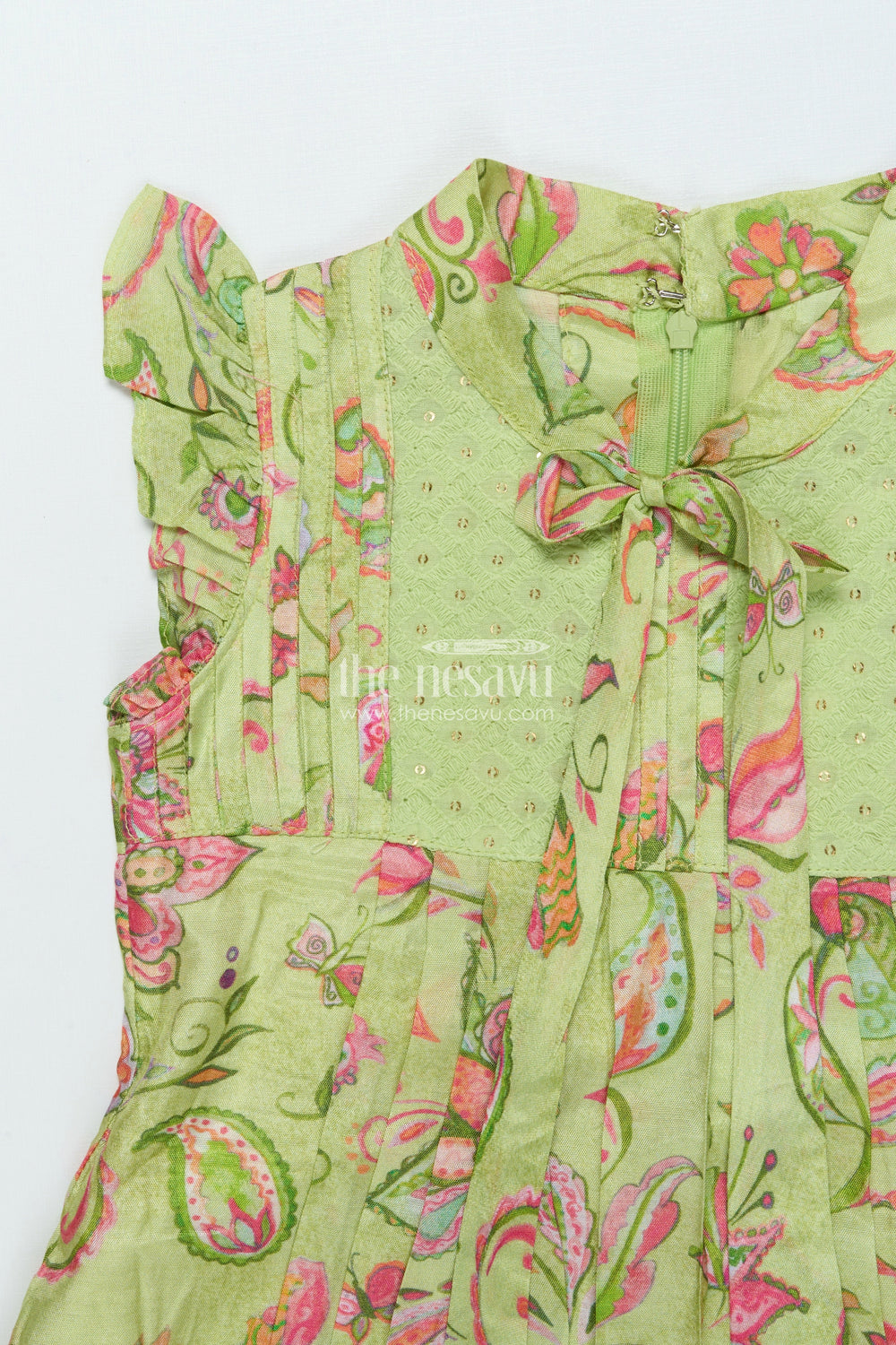 The Nesavu Girls Cotton Frock Rayon Frock for Toddler Girls for Playdates and Casual Occasions Nesavu Nesavu rayon frock toddler girls digital print casual outings playdays