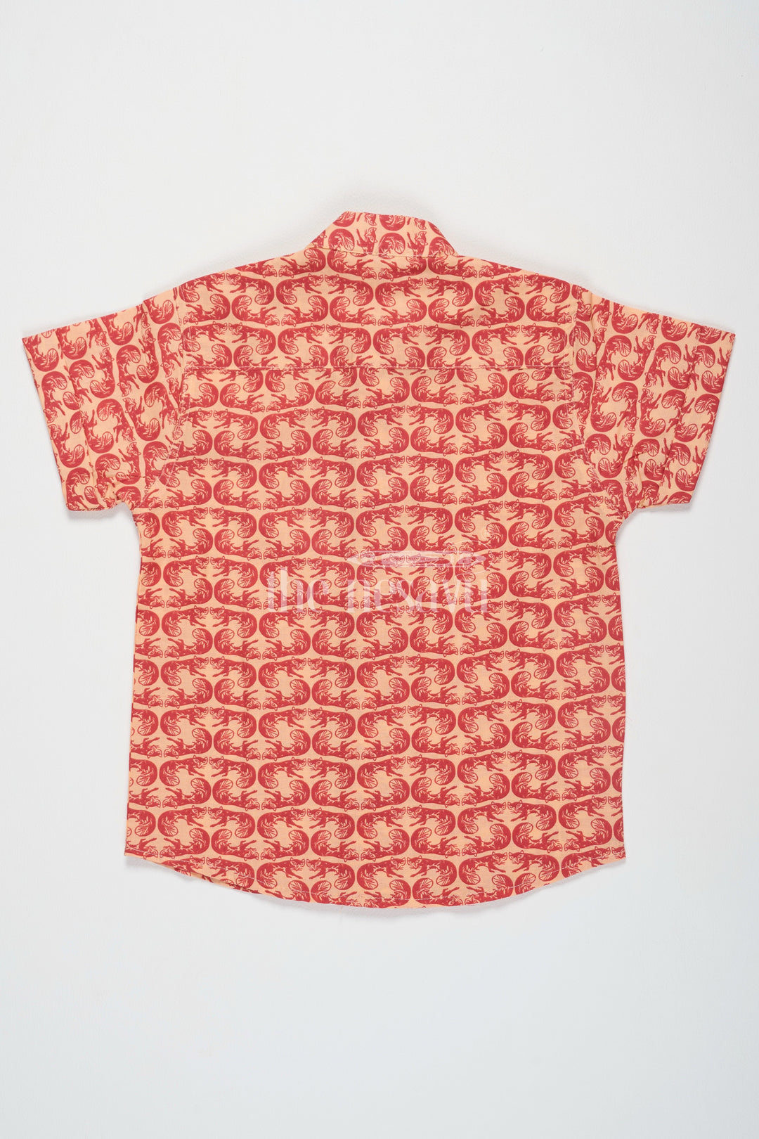 The Nesavu Boys Cotton Shirt Red Boys Cotton Shirt with Paisley Print Half Sleeves Stylish Casual Wear for Boys Nesavu Red Paisley Print Boys Cotton Shirt Nesavu Stylish Half Sleeves Casual Wear Outings