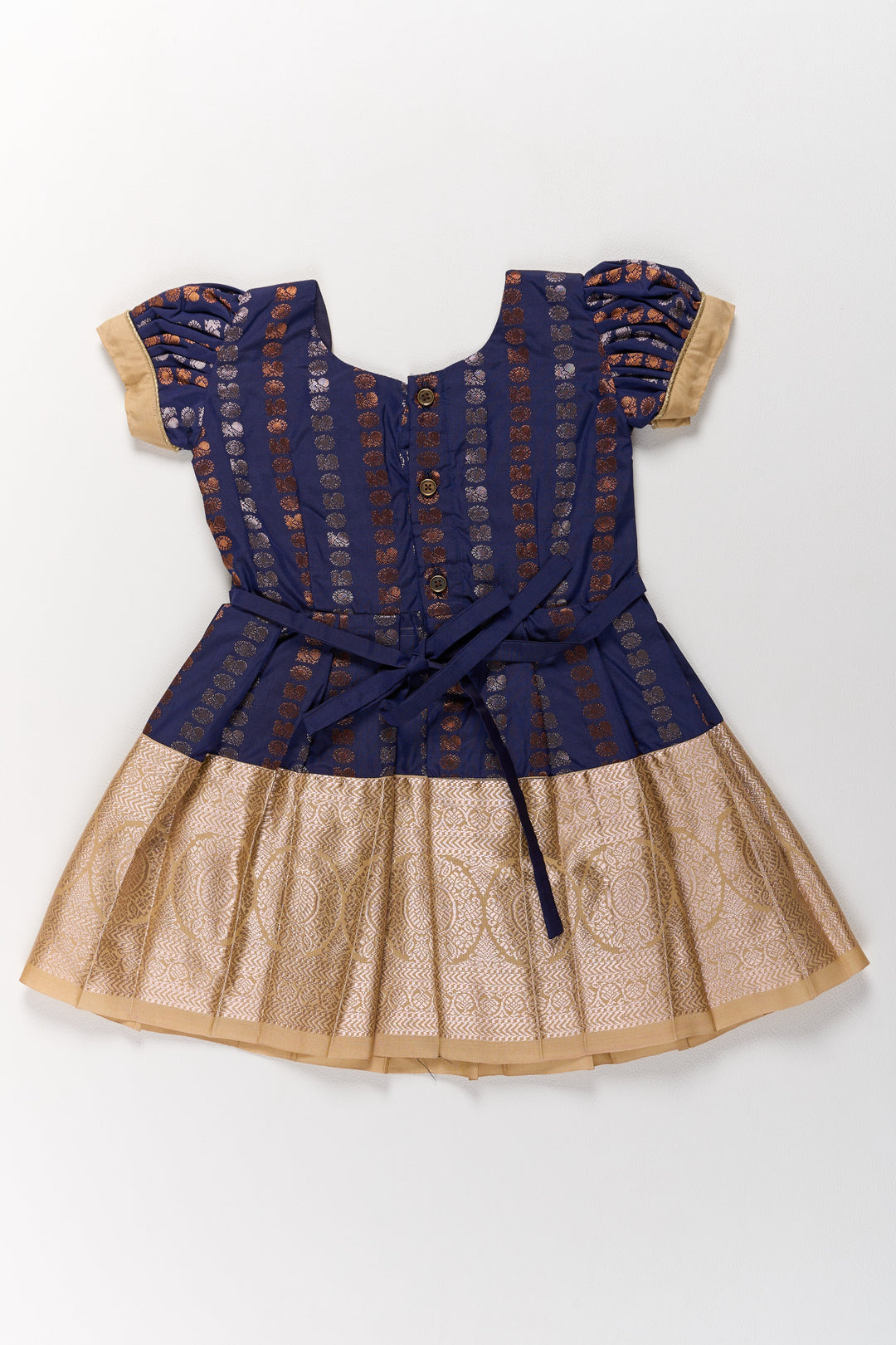 The Nesavu Girls Kanchi Silk Frock Royal Purple and Gold Pattu Pavadai Sattai for Girls with Zari Embellishments Nesavu Royal Purple Gold Pattu Pavadai Sattai Girls Zari Embellishments | The Nesavu