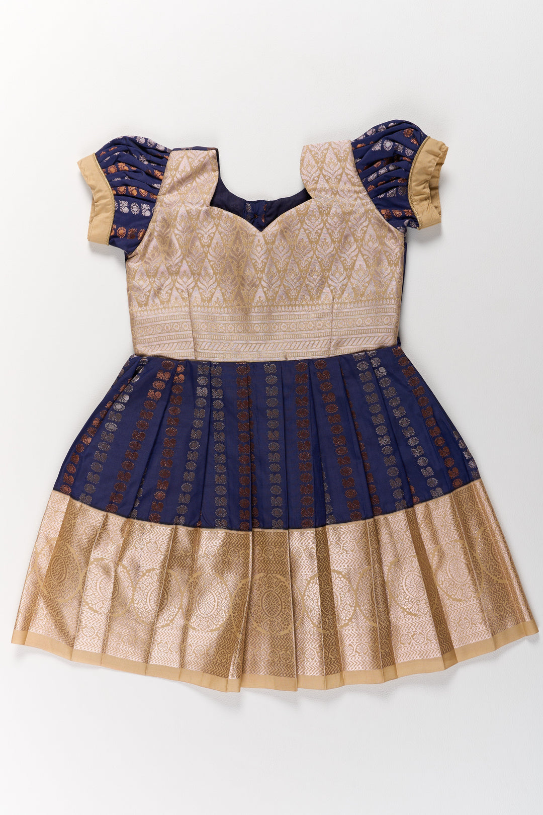 The Nesavu Girls Kanchi Silk Frock Royal Purple and Gold Pattu Pavadai Sattai for Girls with Zari Embellishments Nesavu Royal Purple Gold Pattu Pavadai Sattai Girls Zari Embellishments | The Nesavu