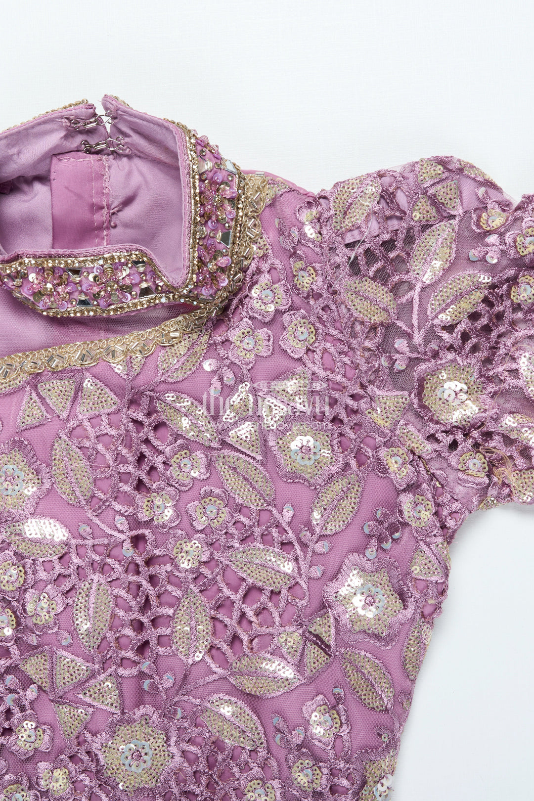 The Nesavu Girls Lehenga Choli Ruffled Organza Lehenga Choli for Girls with Designer Yoke for Birthday Parties and Sangeet Nesavu Nesavu ruffled organza lehenga choli girls designer yoke ideal birthdays sangeet events