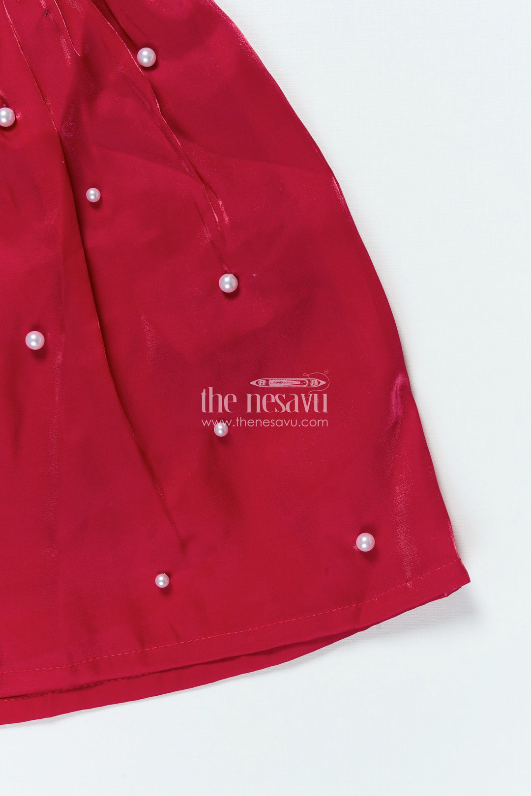 The Nesavu Girls Fancy Frock Satin Fancy Frock for Girls for Birthdays and Festive Evening Parties Nesavu Nesavu satin party frock girls bow detail birthdays celebrations evening wear