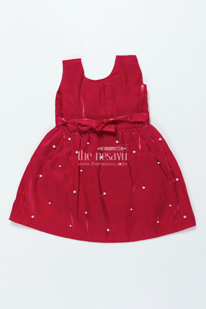 The Nesavu Girls Fancy Frock Satin Fancy Frock for Girls for Birthdays and Festive Evening Parties Nesavu Nesavu satin party frock girls bow detail birthdays celebrations evening wear
