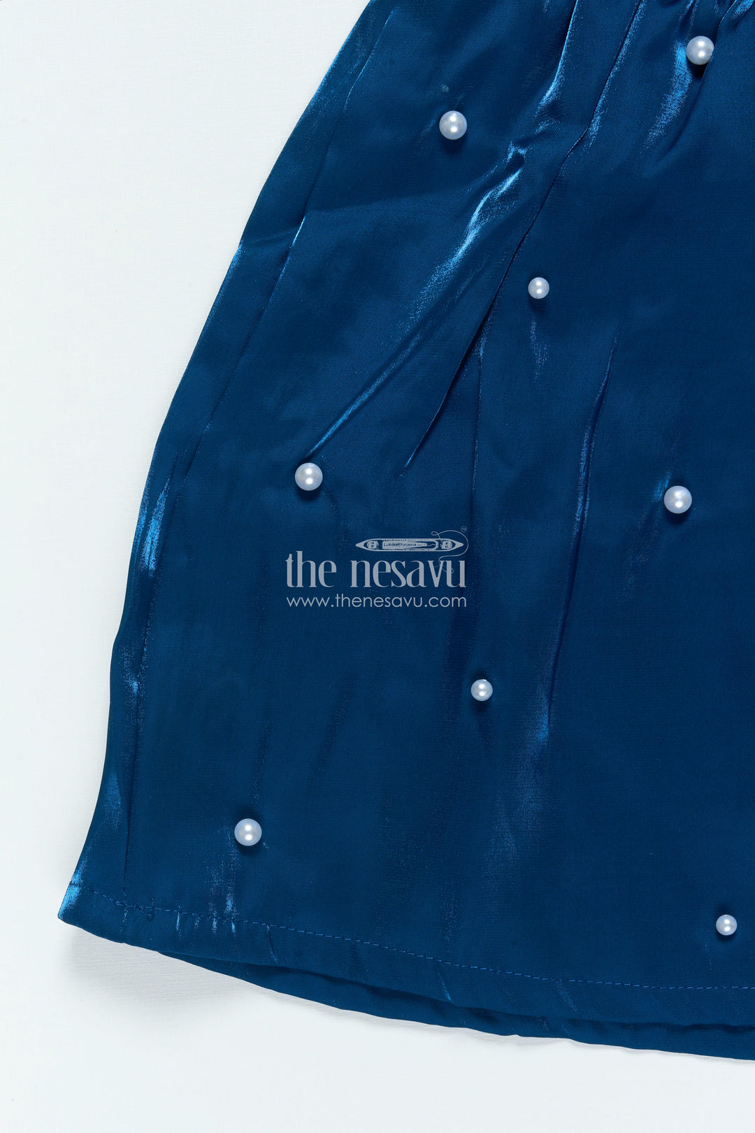 The Nesavu Girls Fancy Frock Satin Frock for Girls for Festive Gatherings and formal Occasions Nesavu Nesavu satin frock girls pleated skirt bow parties functions formal gatherings