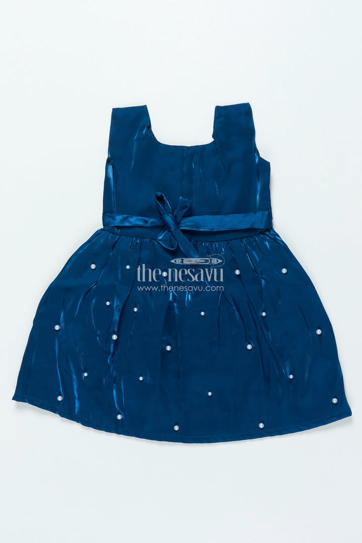 The Nesavu Girls Fancy Frock Satin Frock for Girls for Festive Gatherings and formal Occasions Nesavu Nesavu satin frock girls pleated skirt bow parties functions formal gatherings