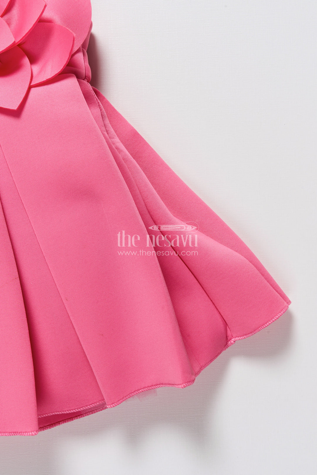 The Nesavu Girls Fancy Party Frock Scuba Frock for Baby Girls with Floral Yoke for Birthdays and Special Occasions Nesavu Nesavu floral yoke scuba frock baby girls  ideal birthday parties festive occasions