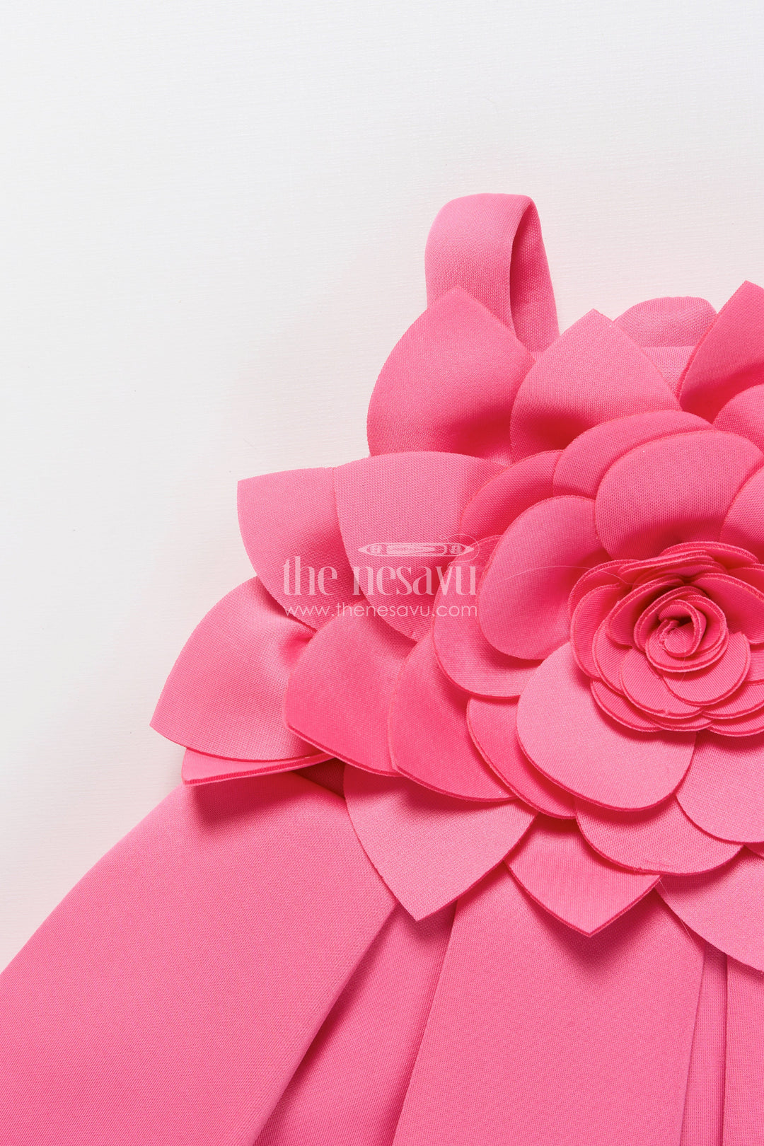 The Nesavu Girls Fancy Party Frock Scuba Frock for Baby Girls with Floral Yoke for Birthdays and Special Occasions Nesavu Nesavu floral yoke scuba frock baby girls  ideal birthday parties festive occasions