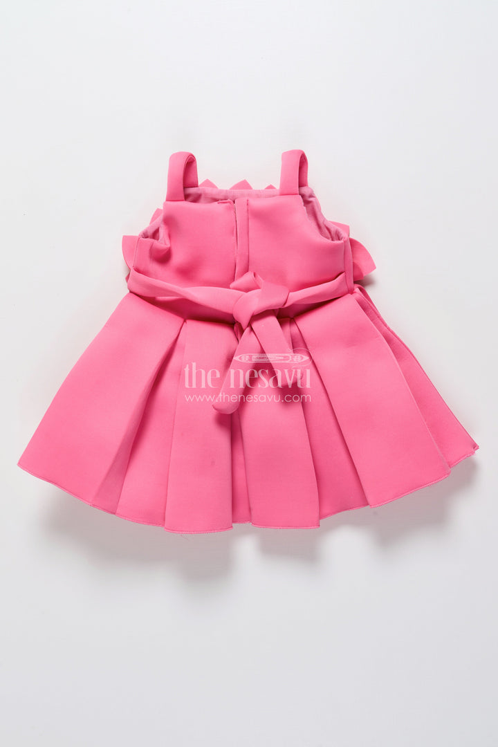 The Nesavu Girls Fancy Party Frock Scuba Frock for Baby Girls with Floral Yoke for Birthdays and Special Occasions Nesavu Nesavu floral yoke scuba frock baby girls  ideal birthday parties festive occasions