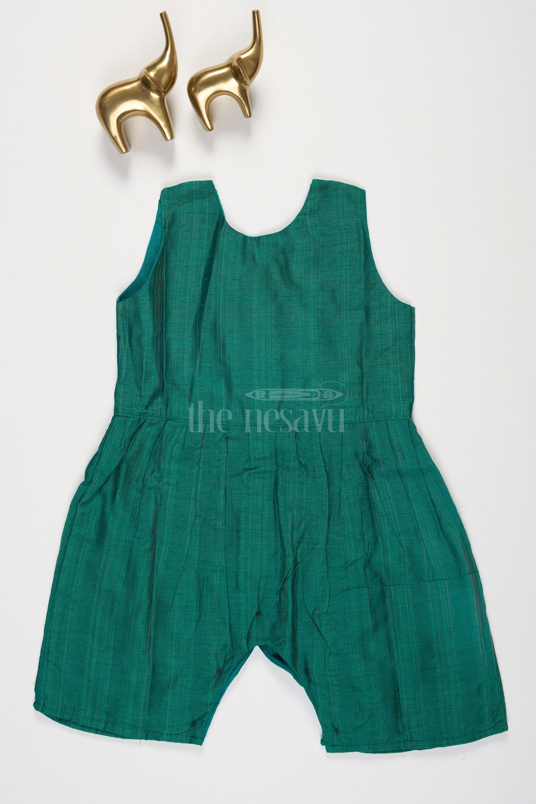 The Nesavu Girls Jumpsuit Sea Green Viscose Silk Blend Jumpsuit for Newborn and Toddlers with Butti Embroidery Nesavu Sea Green Viscose Silk Blend Jumpsuit for Newborn and Toddlers with Butti Embroidery Nesavu