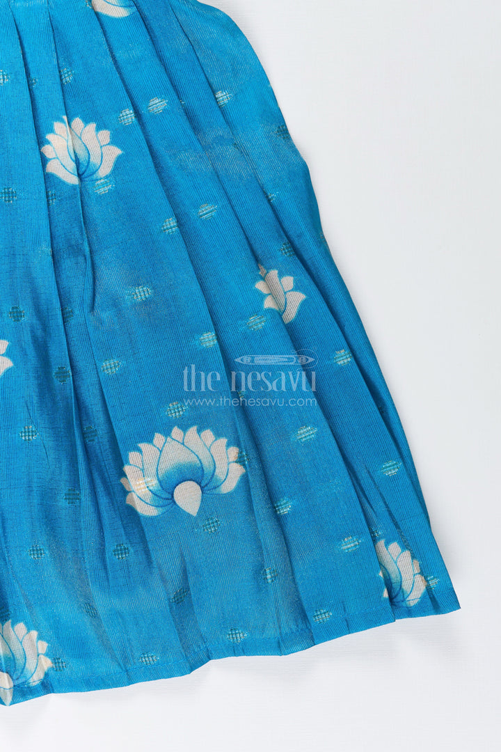 The Nesavu Silk Frock Semi banarasi art silk frock for girls with traditional motifs – festive-ready Nesavu Girls semi banarasi silk frock digital print  ethnic wear kids