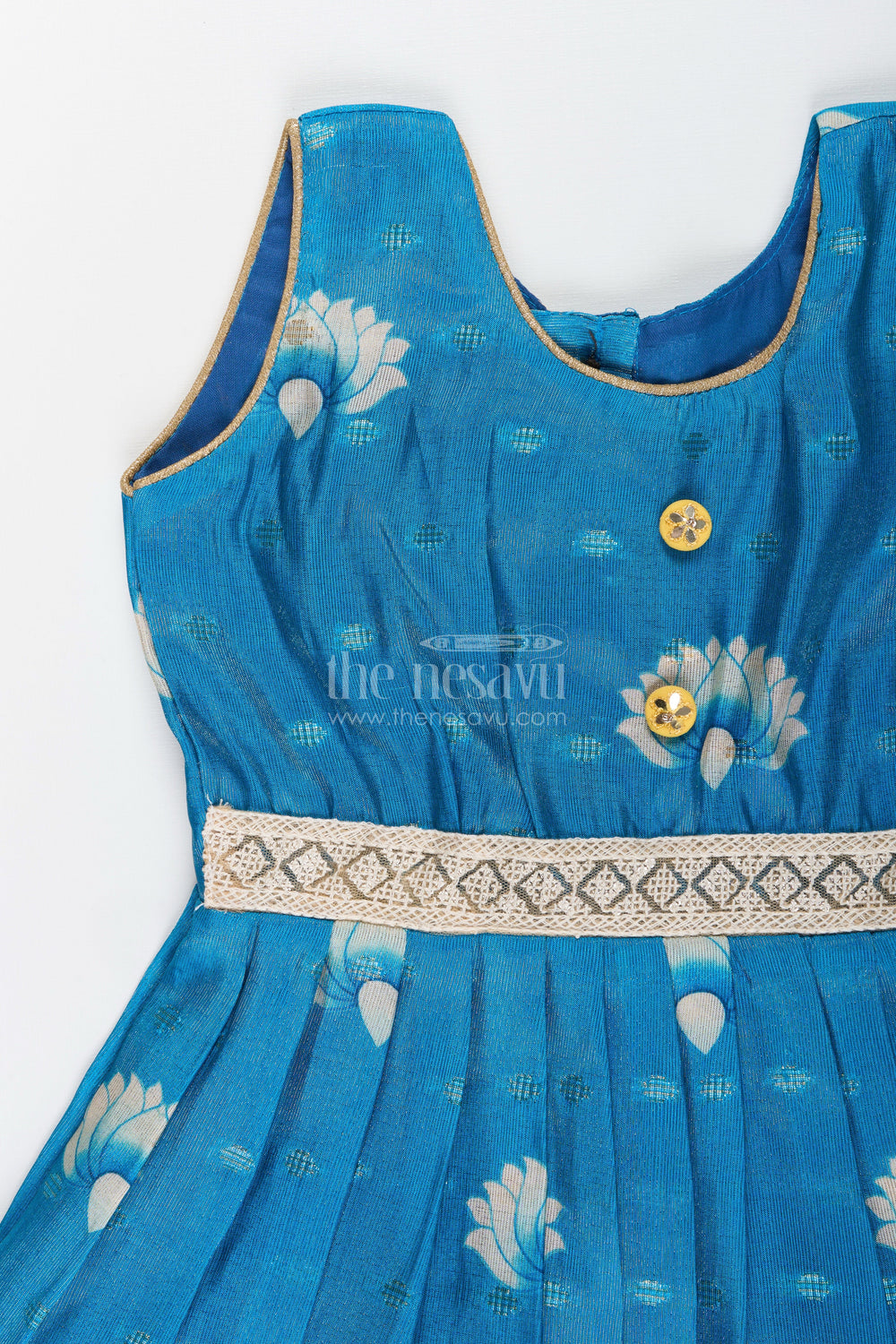 The Nesavu Silk Frock Semi banarasi art silk frock for girls with traditional motifs – festive-ready Nesavu Girls semi banarasi silk frock digital print  ethnic wear kids