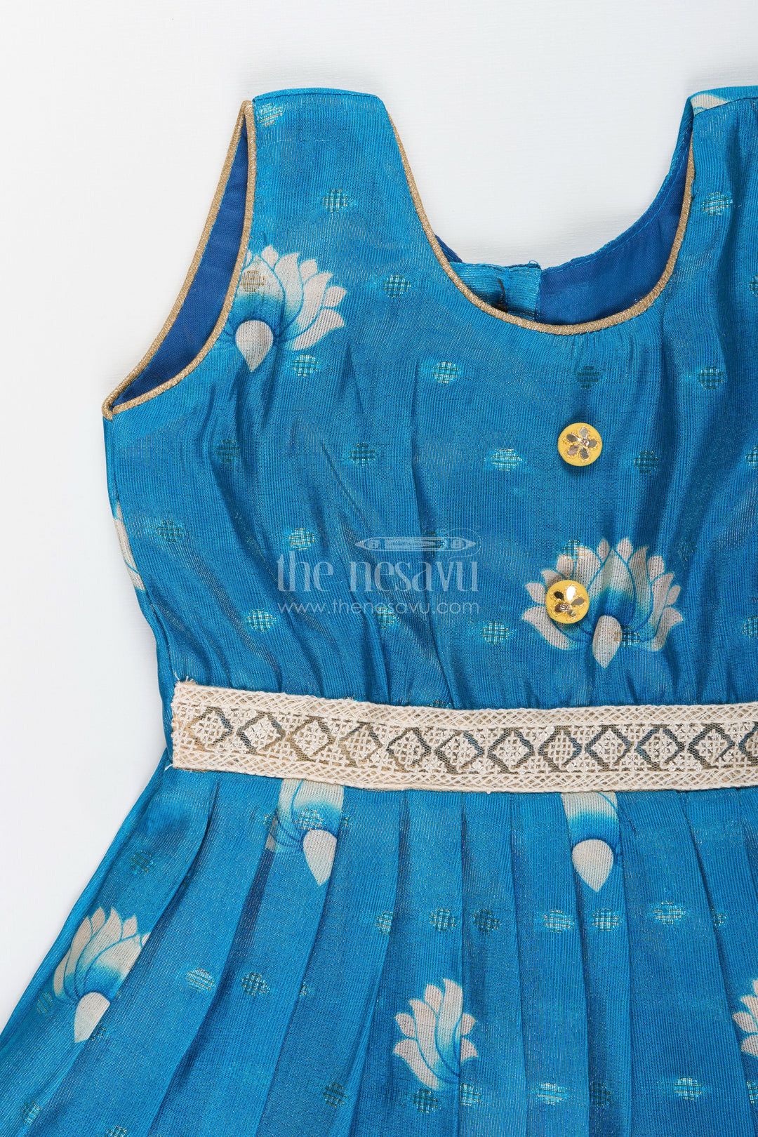 The Nesavu Silk Frock Semi banarasi art silk frock for girls with traditional motifs – festive-ready Nesavu Girls semi banarasi silk frock digital print  ethnic wear kids