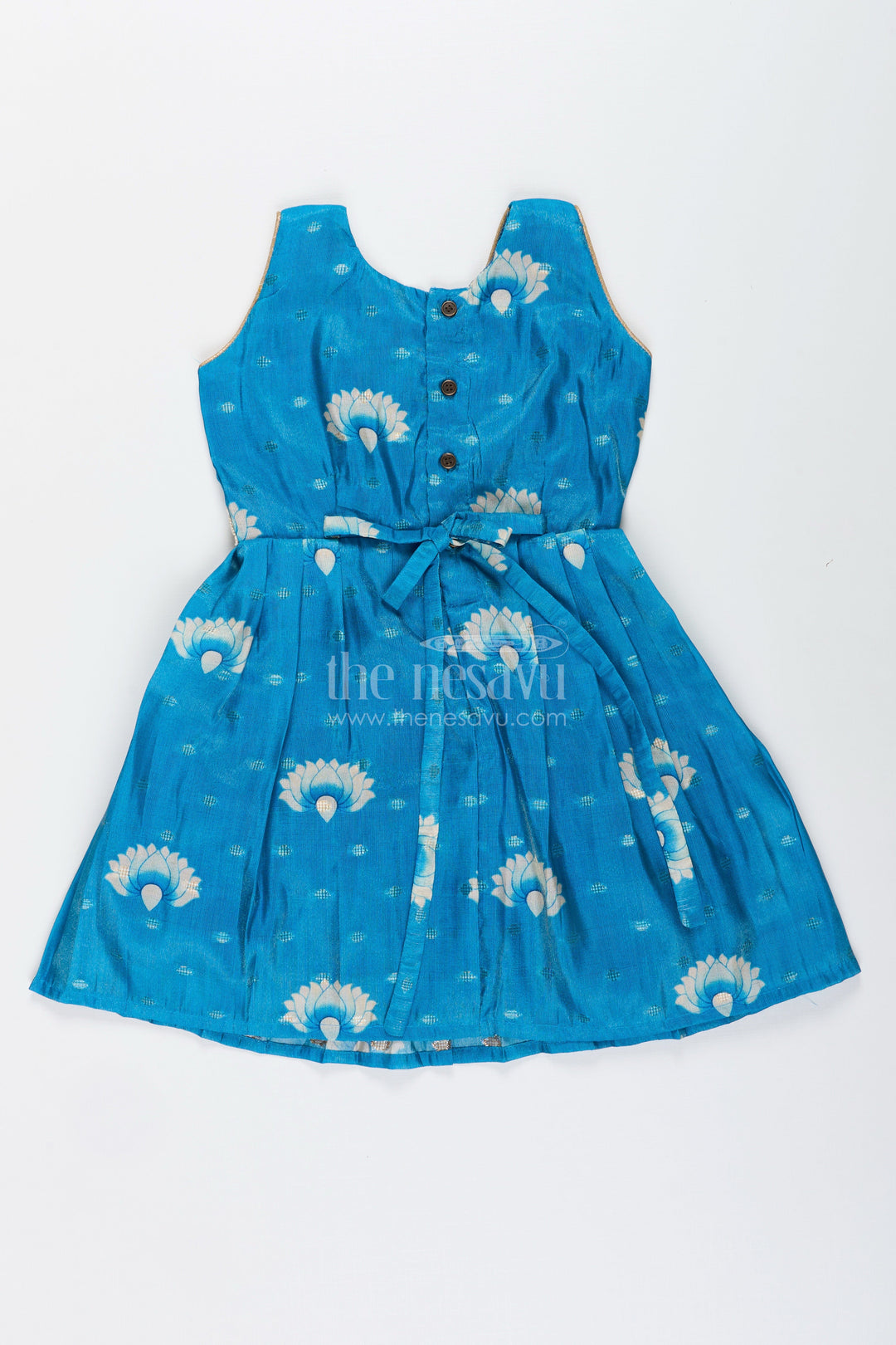The Nesavu Silk Frock Semi banarasi art silk frock for girls with traditional motifs – festive-ready Nesavu Girls semi banarasi silk frock digital print  ethnic wear kids