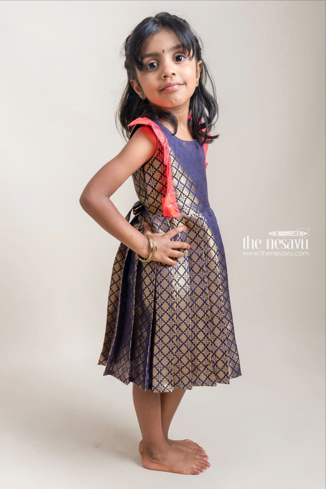 The Nesavu Silk Frock Semi Kanchipuram Silk Baby Frock - A Great Gift for a Newborn Nesavu