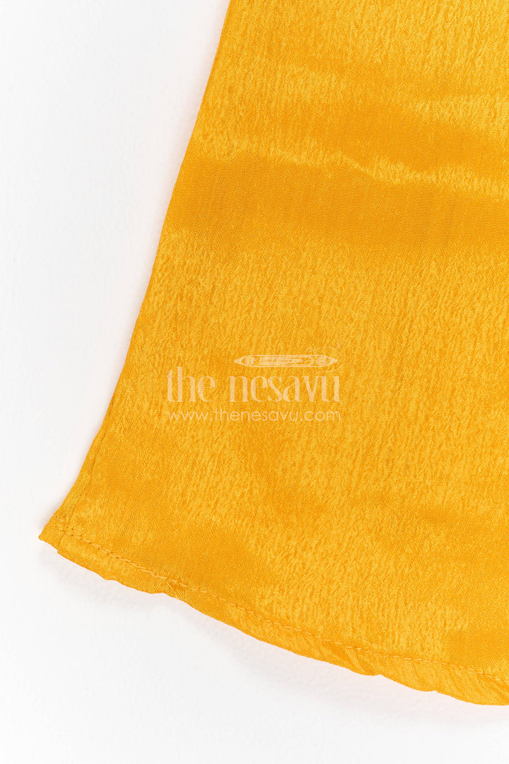 The Nesavu Girls Sharara / Plazo Set Sharara Dress for Girls with Sequin Work for Festive Occasions Nesavu Nesavu Sharara Dress For Girls In Yellow For Family Celebrations