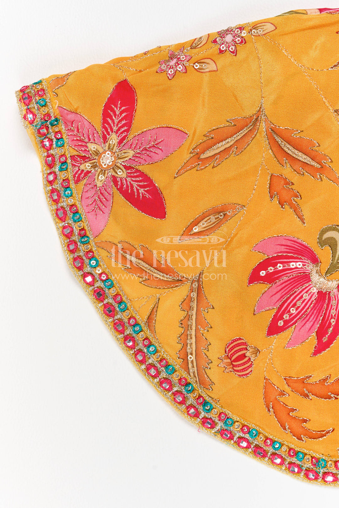 The Nesavu Girls Sharara / Plazo Set Sharara Dress for Girls with Sequin Work for Festive Occasions Nesavu Nesavu Sharara Dress For Girls In Yellow For Family Celebrations