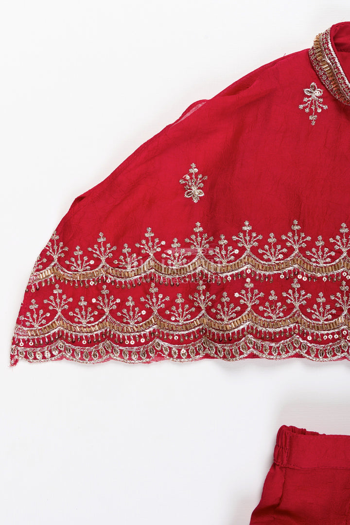 The Nesavu Girls Sharara / Plazo Set Sharara set for toddler girls perfect for wedding functions and family sangeets Nesavu Nesavu toddler girl sharara set georgette embroidery  perfect weddings family celebrations