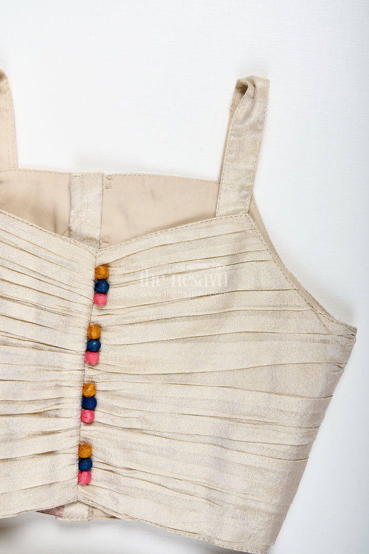 The Nesavu Girls Lehenga Choli Shimmer Embroidered Lehenga Choli for Girls Festive Wedding Wear with Peacock Motifs Nesavu Nesavu Shimmer Embroidered Lehenga Choli Girls Festive Wedding Wear Peacock Motifs