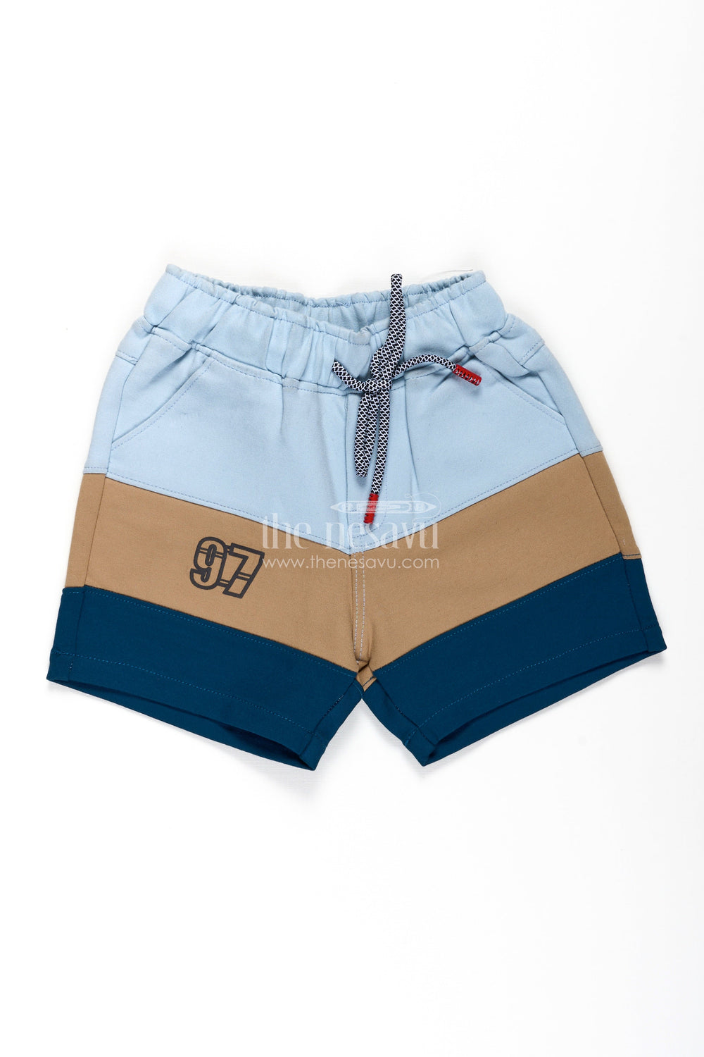 The Nesavu Boys Shorts Shorts Casual Beach Outfits for Boys in Blue and Olive Cotton Blend with Sporty Drawstring Waist Nesavu Shorts Casual Beach Outfits Boys Blue Olive Cotton Blend Drawstring Waist | The Nesavu