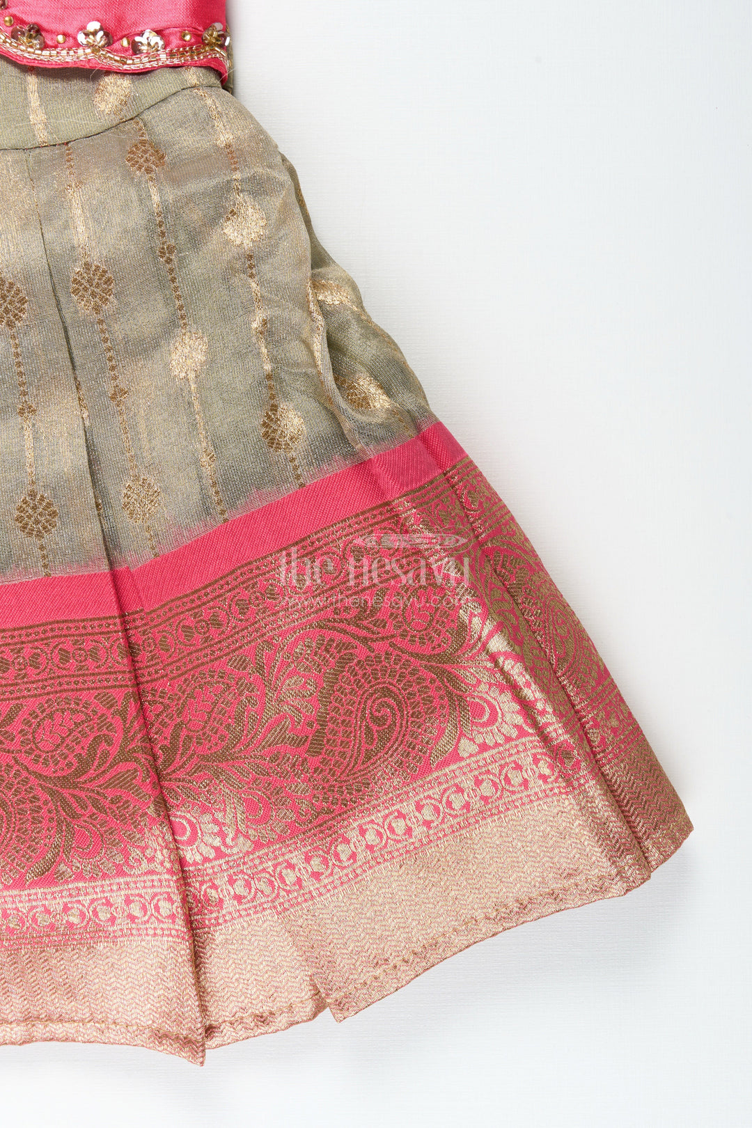 The Nesavu Silk Party Frock Silk Blend Frock for Girls with Zari Details for Cultural Functions and Photoshoots Nesavu Nesavu silk party frock baby girls zari tissue skirt  perfect cultural events celebrations