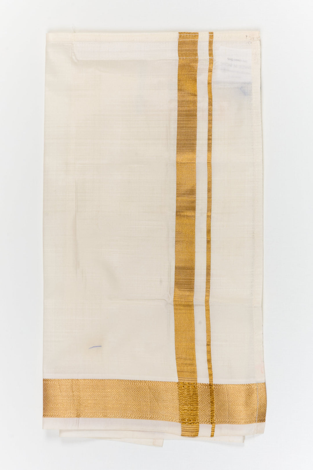 The Nesavu Pure Silk Vesti Silk Dhoti for Boys for Weddings and Festive Occasions Nesavu 14 (6M) / Cream / Pure Silk D083A-14 Nesavu silk dhoti for boys – occasion wear for weddings, poojas, and festive family celebrations