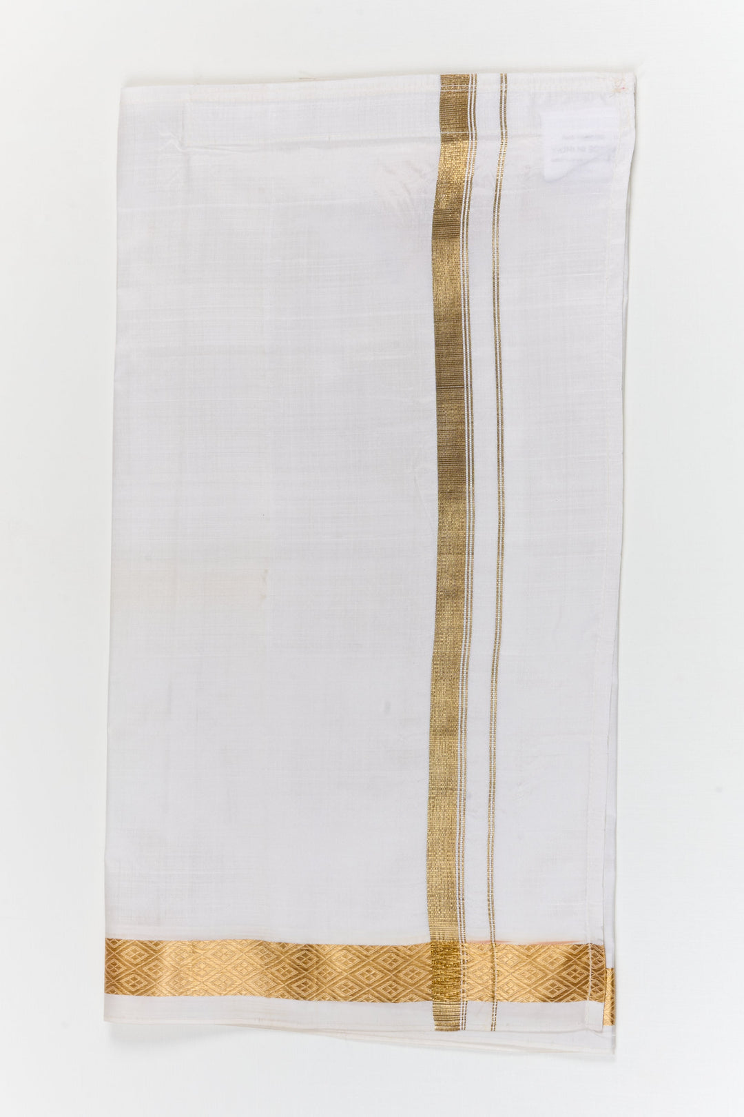 The Nesavu Pure Silk Vesti Silk Dhoti with Angavastram for Boys for Poojas and Special Events Nesavu 16 (1Y) / White / Pure Silk D085A-16 Nesavu silk dhoti with angavastram for boys – complete outfit for weddings, poojas, and cultural celebrations