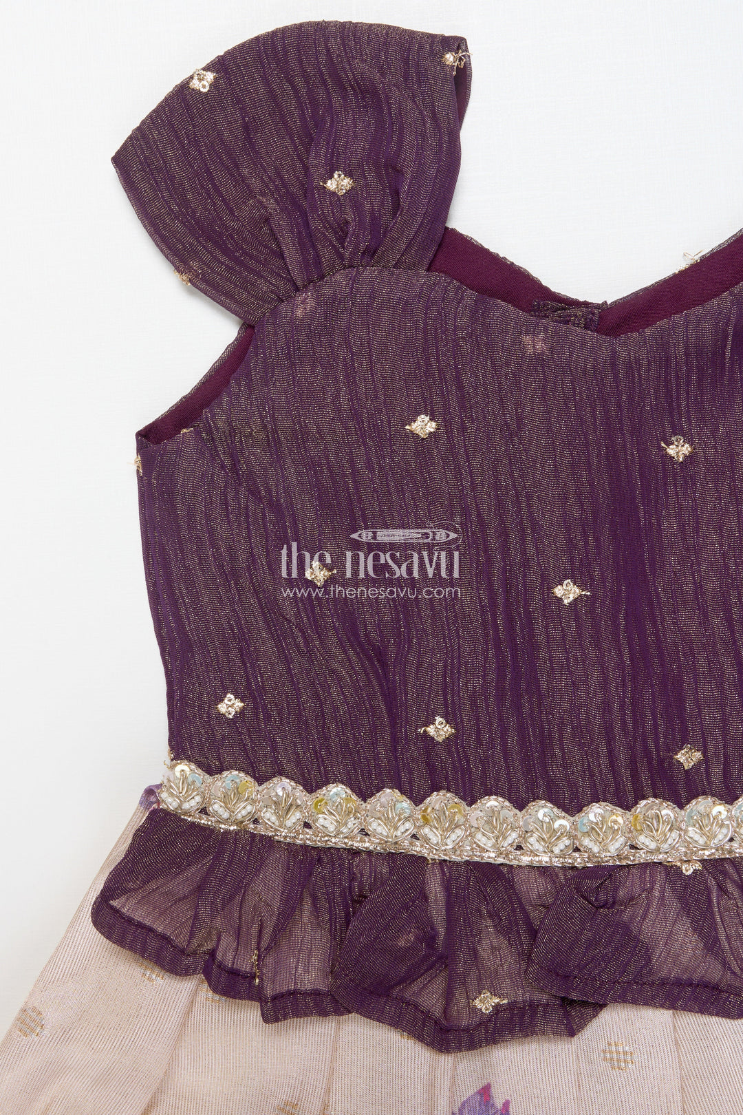 The Nesavu Silk Frock Silk Frock for Baby Girls for Birthdays and Festive Events Nesavu Nesavu silk frock baby girls floral skirt embroidered yoke festive occasions