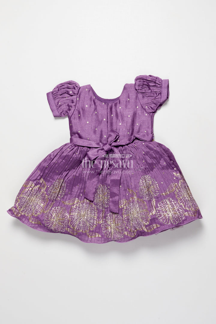 The Nesavu Silk Frock Silk Frock for Baby Girls for Birthdays and Special Occasions Nesavu Nesavu chinnon silk frock baby girls beads sequin embroidery birthdays special occasions