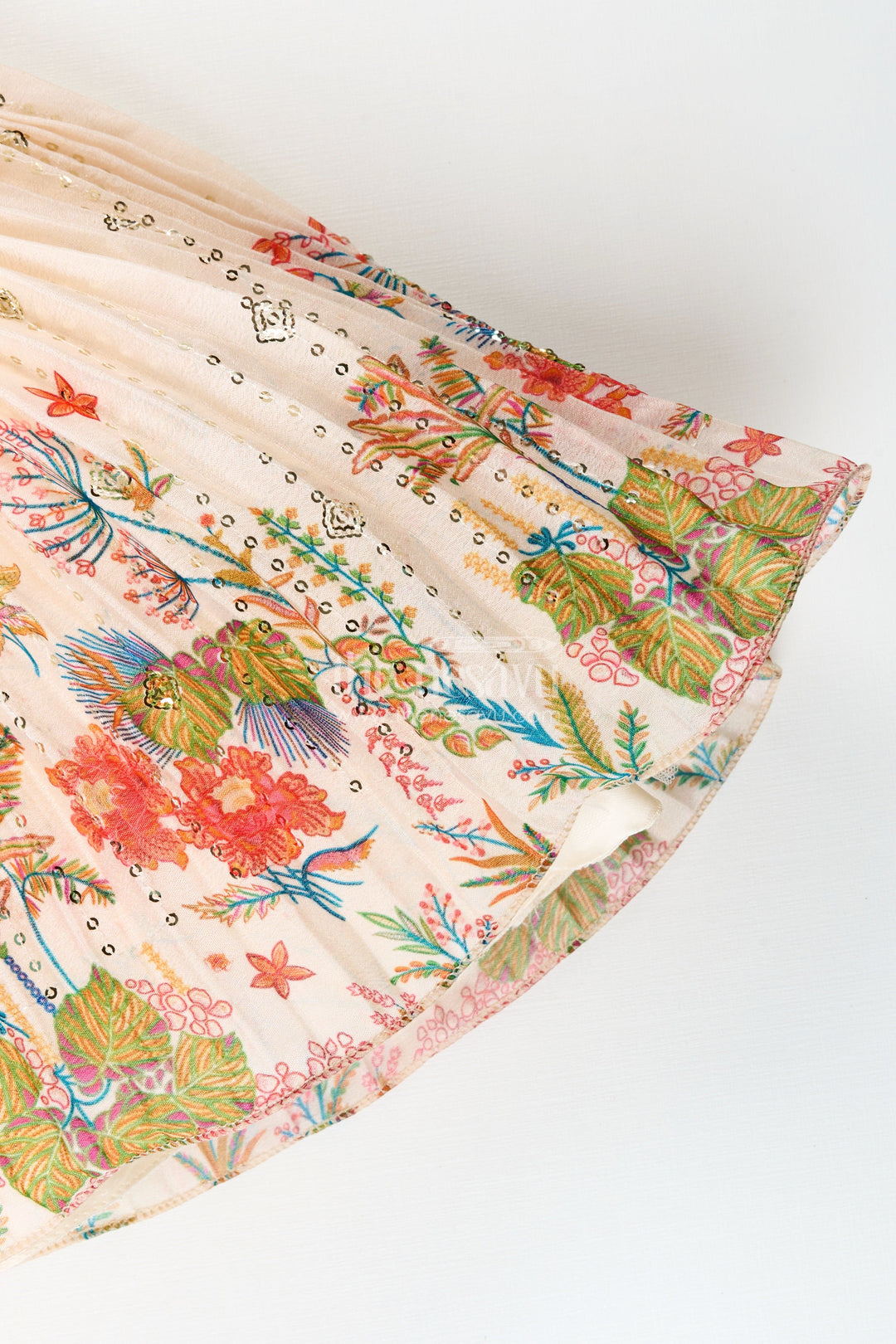 The Nesavu Silk Party Frock Silk Frock for Baby Girls with Floral Digital Print and Sequence Embroidery Nesavu Nesavu baby girl silk frock floral digital print embroidery  ideal naming ceremonies