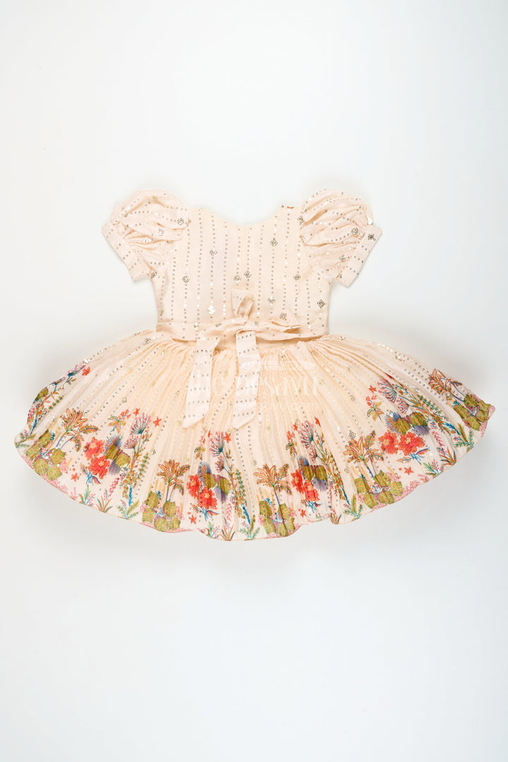 The Nesavu Silk Party Frock Silk Frock for Baby Girls with Floral Digital Print and Sequence Embroidery Nesavu Nesavu baby girl silk frock floral digital print embroidery  ideal naming ceremonies