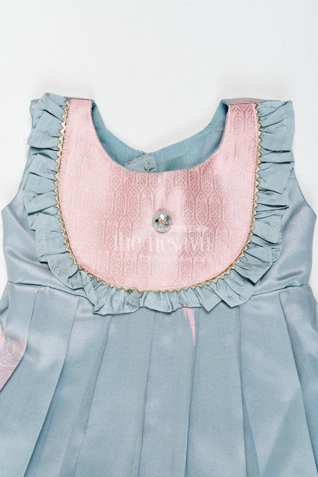The Nesavu Girls Kanchi Silk Frock Silk Frock for Girls in Pink for Traditional Events Nesavu Nesavu Silk Frock For Girls In Pink For Parties And Memorable Photos
