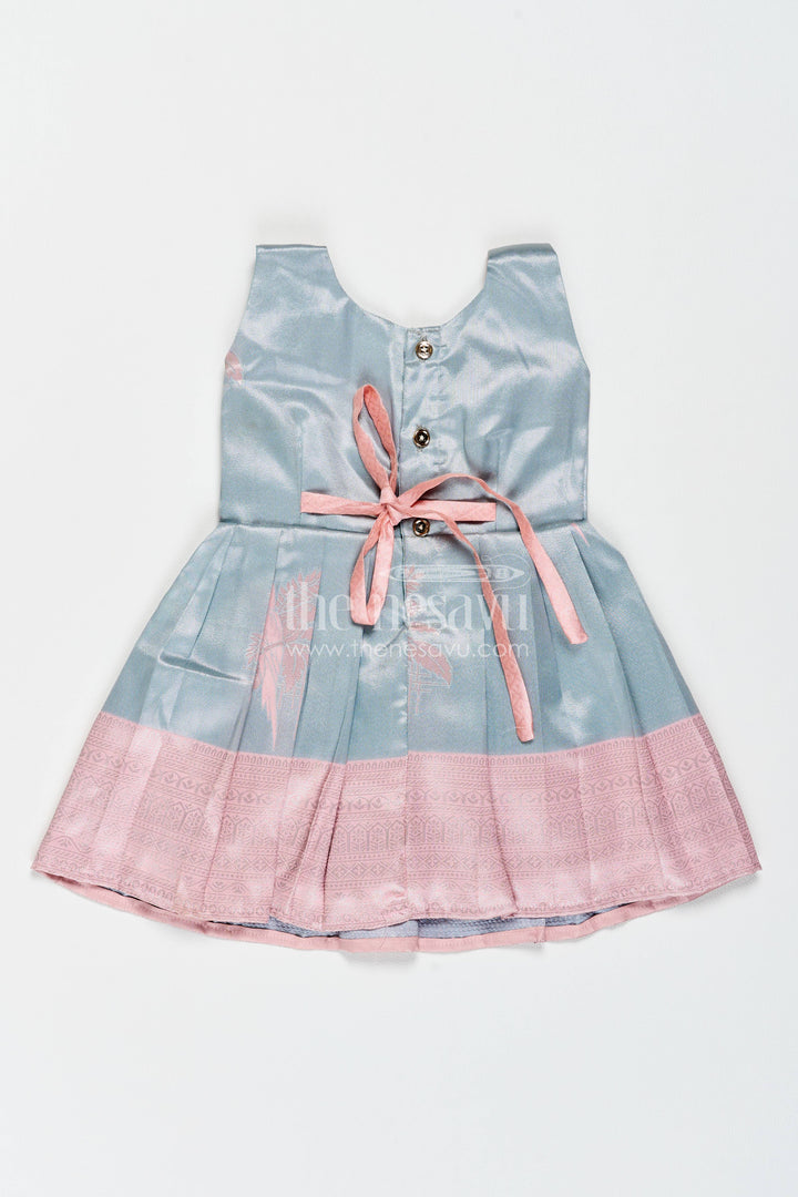 The Nesavu Girls Kanchi Silk Frock Silk Frock for Girls in Pink for Traditional Events Nesavu Nesavu Silk Frock For Girls In Pink For Parties And Memorable Photos
