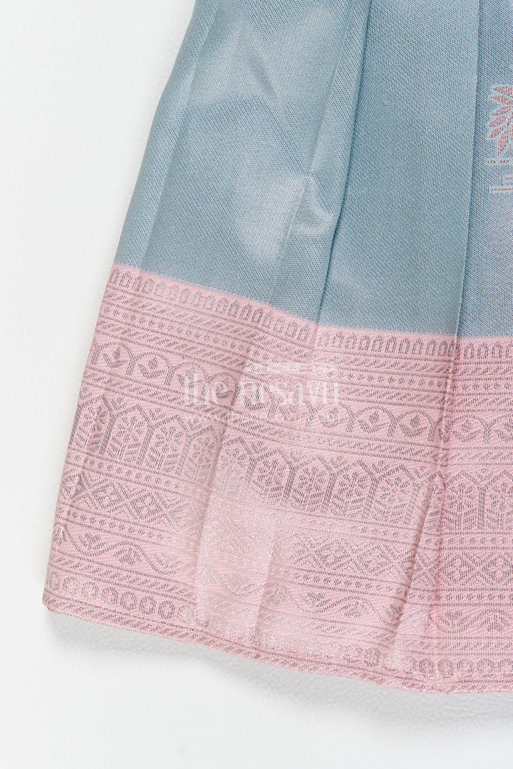 The Nesavu Girls Kanchi Silk Frock Silk Frock for Girls in Pink for Traditional Events Nesavu Nesavu Silk Frock For Girls In Pink For Parties And Memorable Photos
