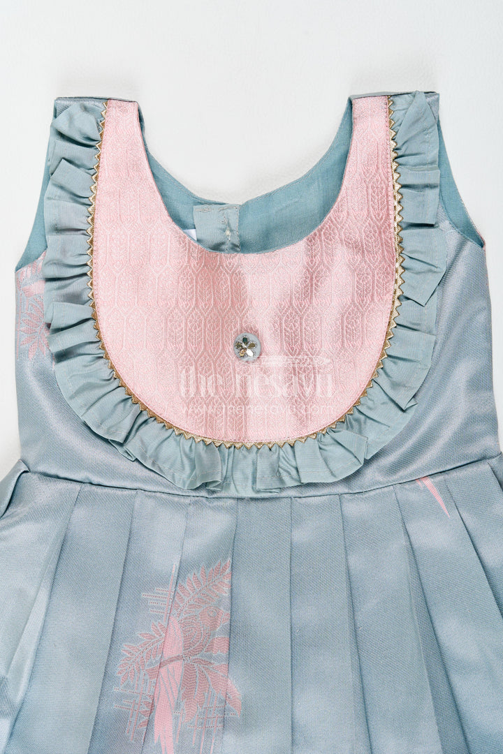 The Nesavu Girls Kanchi Silk Frock Silk Frock for Girls in Pink for Traditional Events Nesavu Nesavu Silk Frock For Girls In Pink For Parties And Memorable Photos