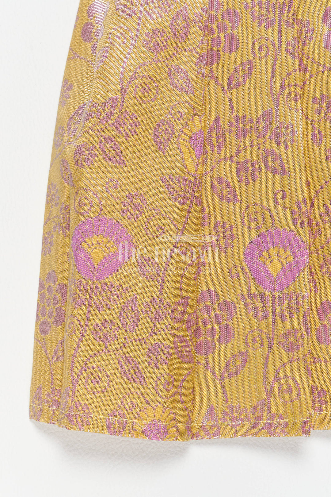 The Nesavu Girls Kanchi Silk Frock Silk Frock for Girls in Purple for Family Celebrations Nesavu Nesavu Silk Frock For Girls In Purple For Family Celebrations